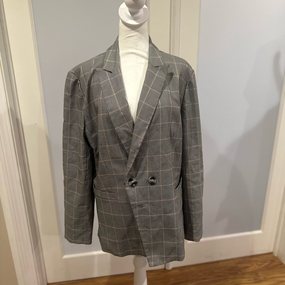 Rachel Zoe Gray Plaid Woman’s Blazer